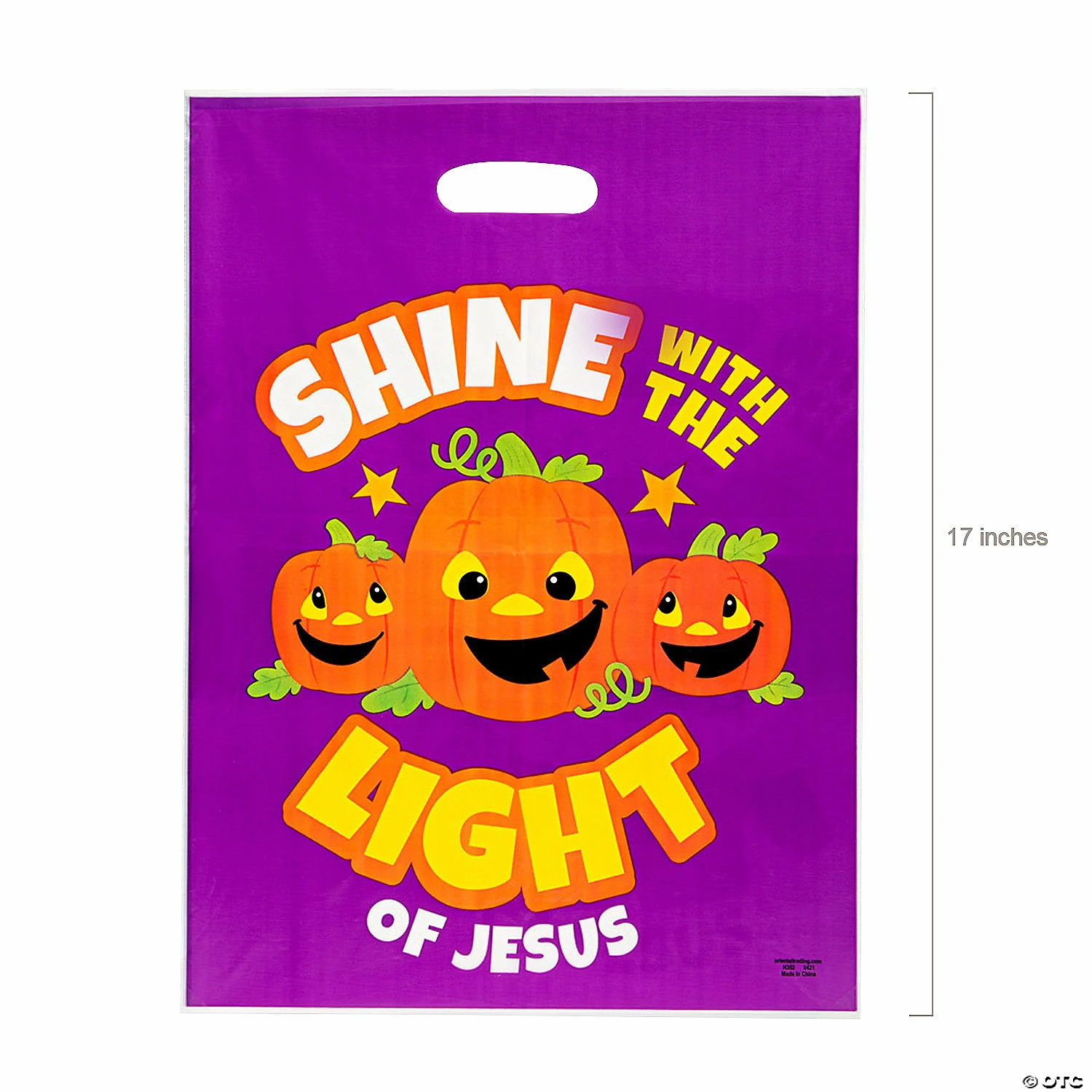 Best Pirce ๐ 12 1/2" x 17" Bulk Christian Pumpkin Trick-Or-Treat Plastic Goody Bags - 50 Pc. ๐ - Image 2