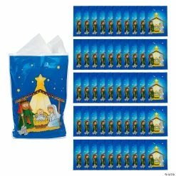 Hot Sale ❤️ 12" x 17" Bulk Large Nativity Plastic Goody Bags - 50 Pc. 😍