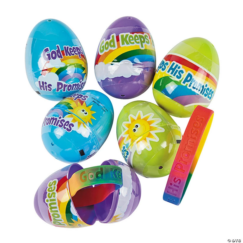 Flash Sale ๐ 2" God Keeps His Promises Bracelet-Filled Plastic Easter Eggs - 12 Pc. ๐ - Image 2