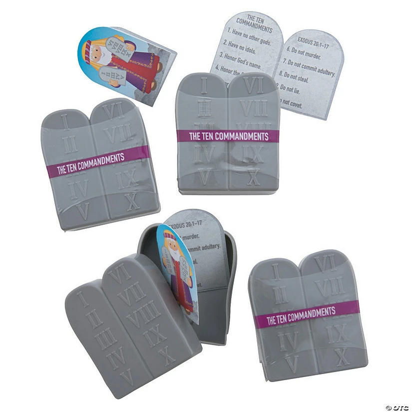 Deals ๐ 2 1/4" Ten Commandments Plastic Easter Eggs with Card - 12 Pc. โญ - Image 2