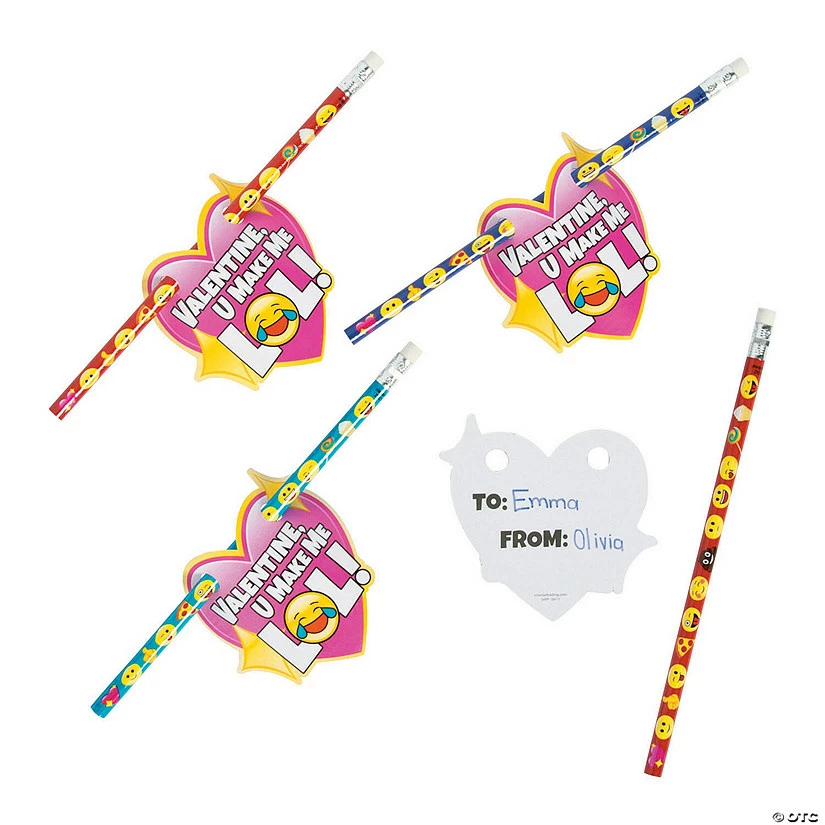 Coupon 🌟 Emoji Pencil Valentine Exchanges with Card for 24 🔔 - Image 2