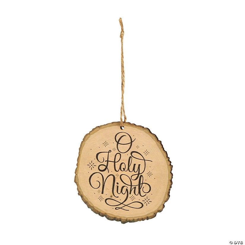 Wholesale βοΈ O Holy Night Wooden β Christmas Ornaments - 12 Pc. π - Image 2