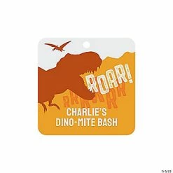 Buy 🎉 Personalized Dino Dig Party Favor Tags - 24 Pc. 🛒