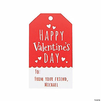 Coupon ❤️ Personalized Valentine’s Day Gift Tags - 24 Pc. 🥰