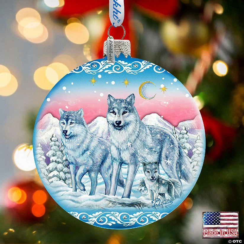 Hot Sale ✔️ G. Debrekht Guardian of Spirituality Wolves Ball Glass Ornament Limited Edition 🎅 Christmas Decor 🛒 - Image 2