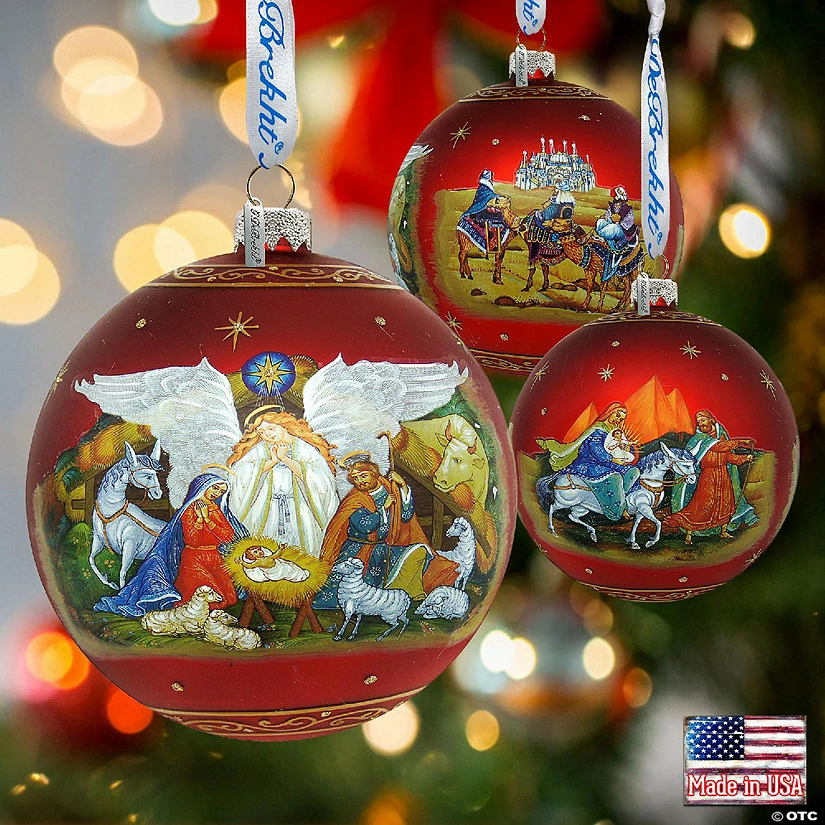 Best Pirce 🎉 G. Debrekht Limited Edition, Oversized Guarding Light Iconic Nativity Ball Glass Ornament, 🎅 Christmas Decor ✨ - Image 2