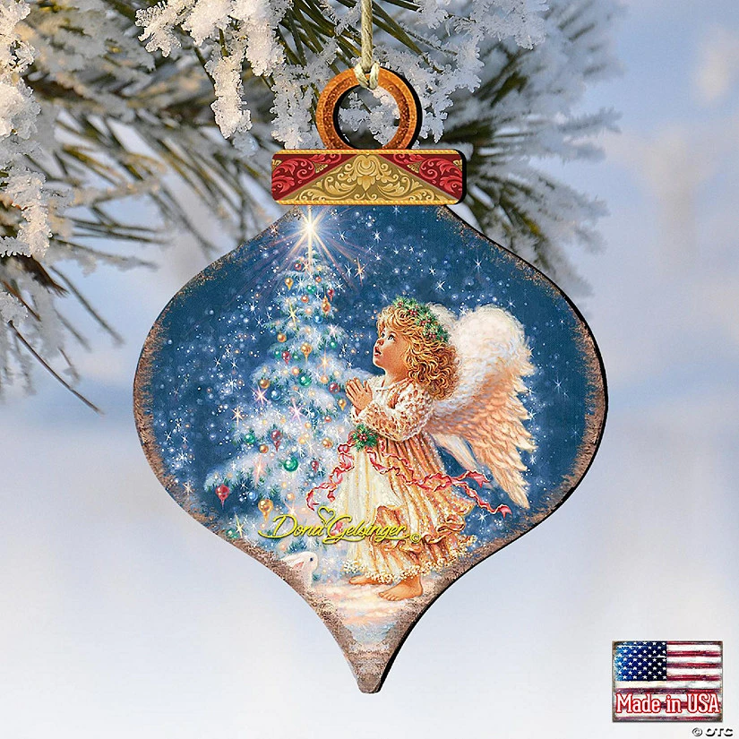Flash Sale ✨ Designocracy Light of 🎄 Christmas Angel Wooden Ornaments of 2 by Gelsinger Nativity Holiday Decor 👍 - Image 2