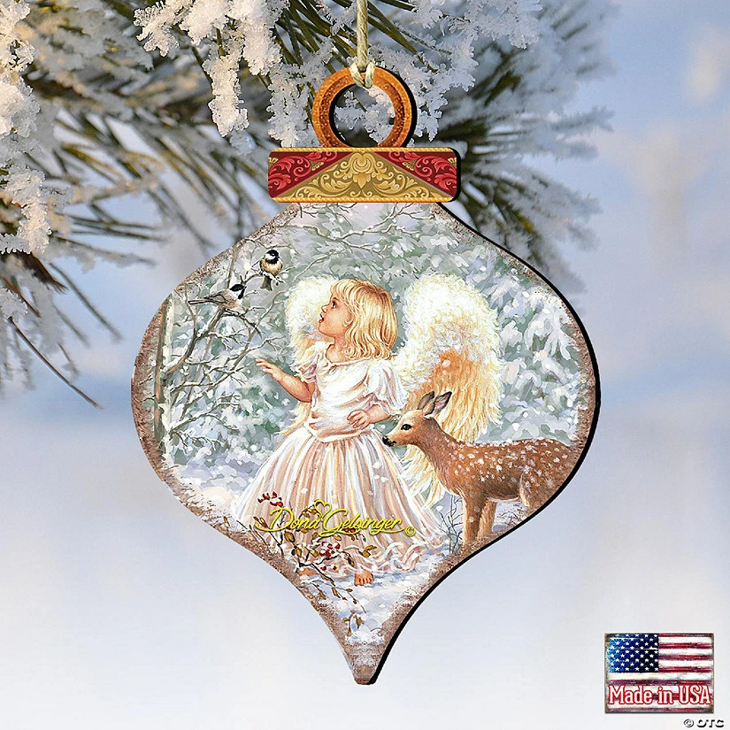 Deals 🎁 Designocracy Sweet ❄ Christmas Blessings Wooden Ornaments Set of 2 by Gelsinger Nativity Holiday Decor 🔥 - Image 2