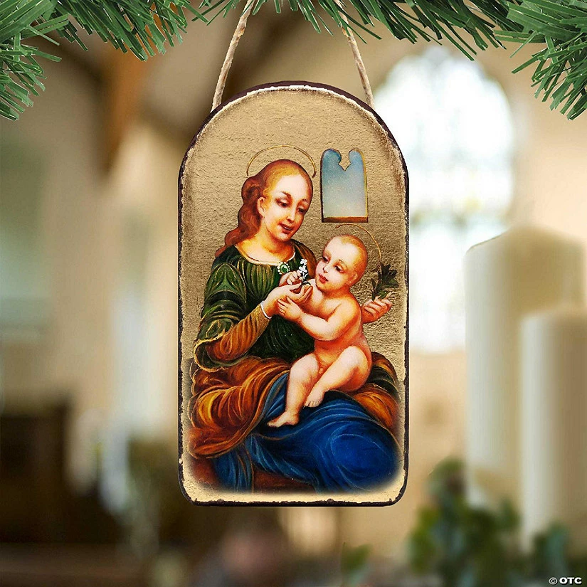 Deals ⌛ G. Debrekht Madonna And Child Religious Christian Sacred Icon Ornament Inspirational Icon Decor 🎉 - Image 2