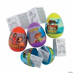 Deals ❤️ 2 1/2" Bible Story-Filled Plastic Easter Eggs - 12 Pc. 😍