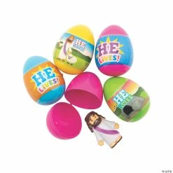 Best Sale 🔥 2 1/2" He Lives Toy-Filled Plastic Easter Eggs - 24 Pc. 💯