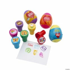 Cheapest 💯 2 1/2" Jesus on Your Heart Stamper-Filled Easter Eggs - 12 Pc. 😉