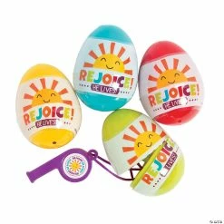 Discount ๐ฏ 2 1/2" Rejoice Whistle-Filled Plastic Easter Eggs - 12 Pc. ๐