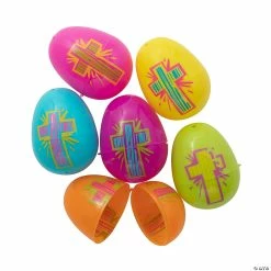 Best deal 👍 2 1/4" Bright Religious Plastic Easter Eggs - 72 Pc. 🛒