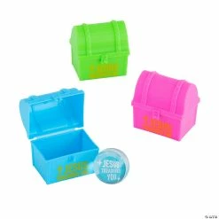 Best deal 🤩 2 1/4" Religious Treasure Chest-Shaped Bouncy Ball-Filled Plastic Easter Eggs - 12 Pc. 🧨