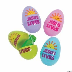 Best Pirce ❤️ 2 3/4" Jumbo Religious Bubble Bottle-Filled Plastic Easter Eggs - 24 Pc. 😉