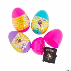 Best Sale 🥰 3" Bible Keychain-Filled Plastic Easter Eggs - 12 Pc. 👍
