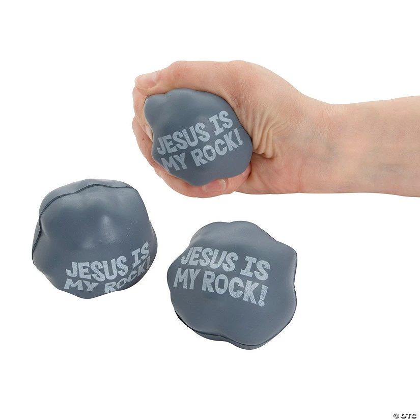 Cheap π βJesus Is My Rockβ Stress Toys - 12 Pc. π₯° - Image 2