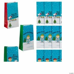 Budget ⭐ 5" x 10" Peanuts® Inspirational Paper Treat Bags - 12 Pc. ⌛