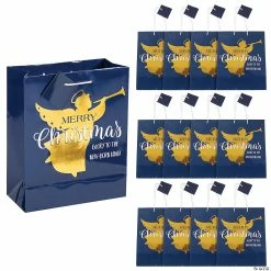 Top 10 😀 7 1/2" x 9" Medium Gold Foil Angel Paper Gift Bags with Tags - 12 Pc. 😀