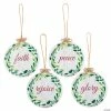 Outlet 🛒 Berry Wreath Round Wood 🎅 Christmas Ornaments with Inspirational Messages - 12 Pc. 👍