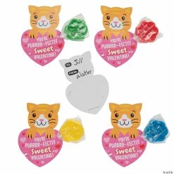 Outlet ๐ Cat Paw Print Lollipop with Valentineโs Day Card - 12 Pc. ๐ฅฐ