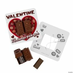 Outlet ๐ฅ Chocolate Bar Pencil Top Sharpener with Eraser Valentine Exchanges with Card for 12 ๐ฏ