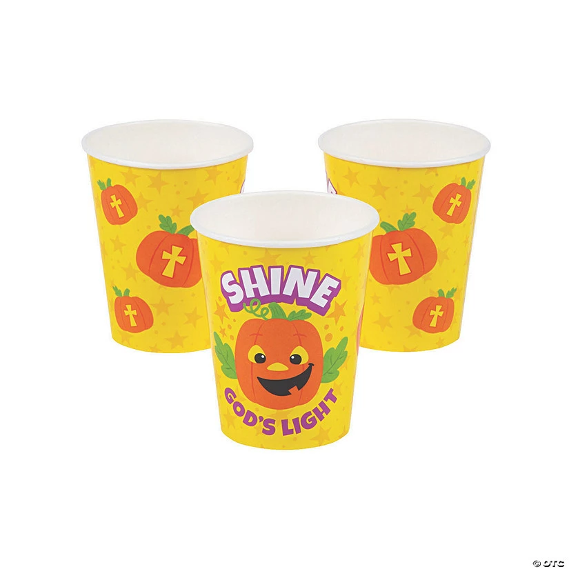 Cheapest ๐ Christian Pumpkin Shine God's Light Paper Cups - 8 Ct. ๐