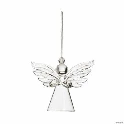 Buy 🥰 Clear Angel Glass 🎄 Christmas Ornaments - 12 Pc. 🎁