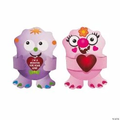 Outlet 🎁 Create-A-Monster Valentine's Day Cards with Stickers - 24 Pc. 🛒