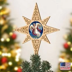 Hot Sale 😍 Designocracy Angel Of Peace Tree Topper by D. Gelsinger 🎅 Christmas Decor 👏