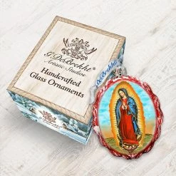 Best Sale 💯 Designocracy Lady of Guadalupe Mercury Glass Ornament Nativity Holiday Decor 👍