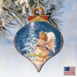 Flash Sale โจ Designocracy Light of ๐ Christmas Angel Wooden Ornaments of 2 by Gelsinger Nativity Holiday Decor ๐