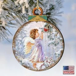 Best reviews of 🥰 Designocracy Little 🎁 Christmas Joy Wooden Ornaments Set of 2 by Gelsinger Nativity Holiday Decor ✔️