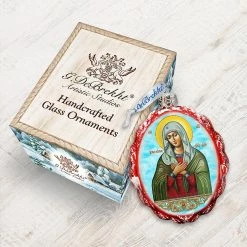 New 🌟 Designocracy 👩 Mother of God Tenderness Mercury Glass Ornament Nativity Holiday Decor 🎁