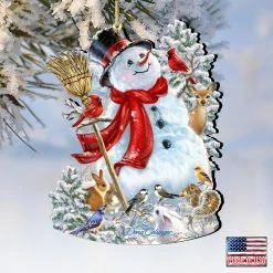 Cheap ❤️ Designocracy Old Worlds Snowman Wooden Ornaments Set of 2 by Gelsinger 🎅 Christmas Santa Snowman Decor 🧨