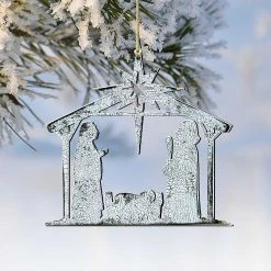 Discount ⌛ Designocracy Rustic Rising Star Nativity Wooden Ornaments Set of 2 Nativity Holiday Decor 👍