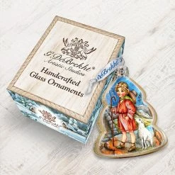 Brand new 😉 Designocracy Shepherd Boy Mercury Glass Ornament Nativity Holiday Decor 👍