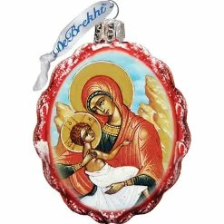 Brand new ⌛ Designocracy Virgin Mary with Jesus Mercury Glass Ornament Nativity Holiday Decor 🛒