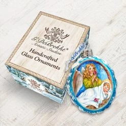 Discount 🛒 Designocracy ⌚ Watching Over You Angel Mercury Glass Ornament Nativity Holiday Decor 😉