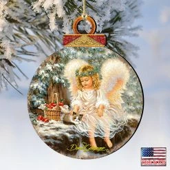 Best Sale 🌟 Designocracy Winter Companions Wooden Ornaments Set of 2 by Gelsinger Nativity Holiday Decor 😀