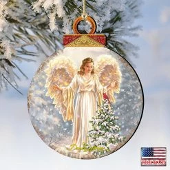 Best Pirce ✨ Designocracy Woodland Angel Wooden Ornaments Set of 2 by Gelsinger 🎅 Christmas Decor ✔️