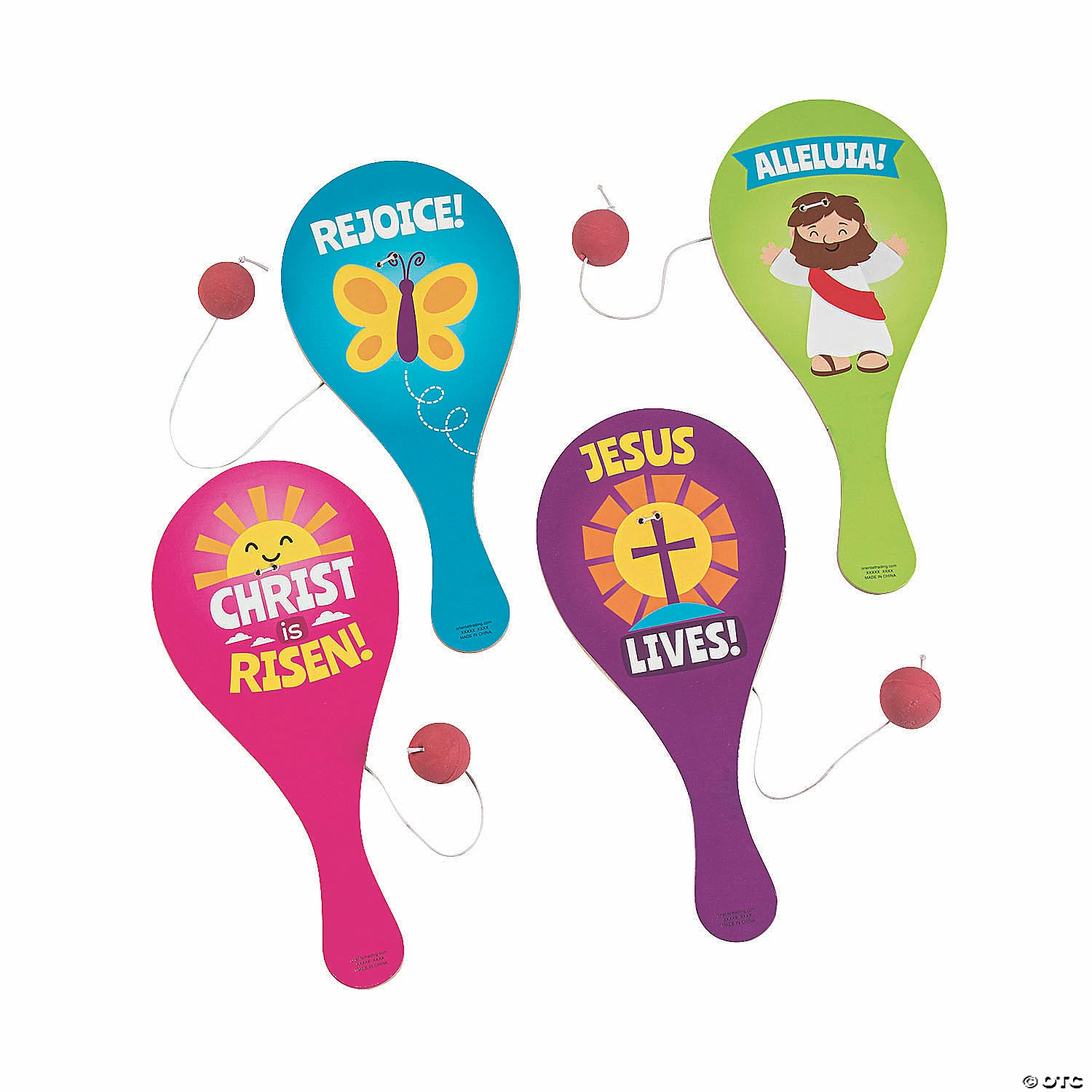 Budget ๐งจ Easter Inspirational Paddleball Games - 12 Pc. ๐