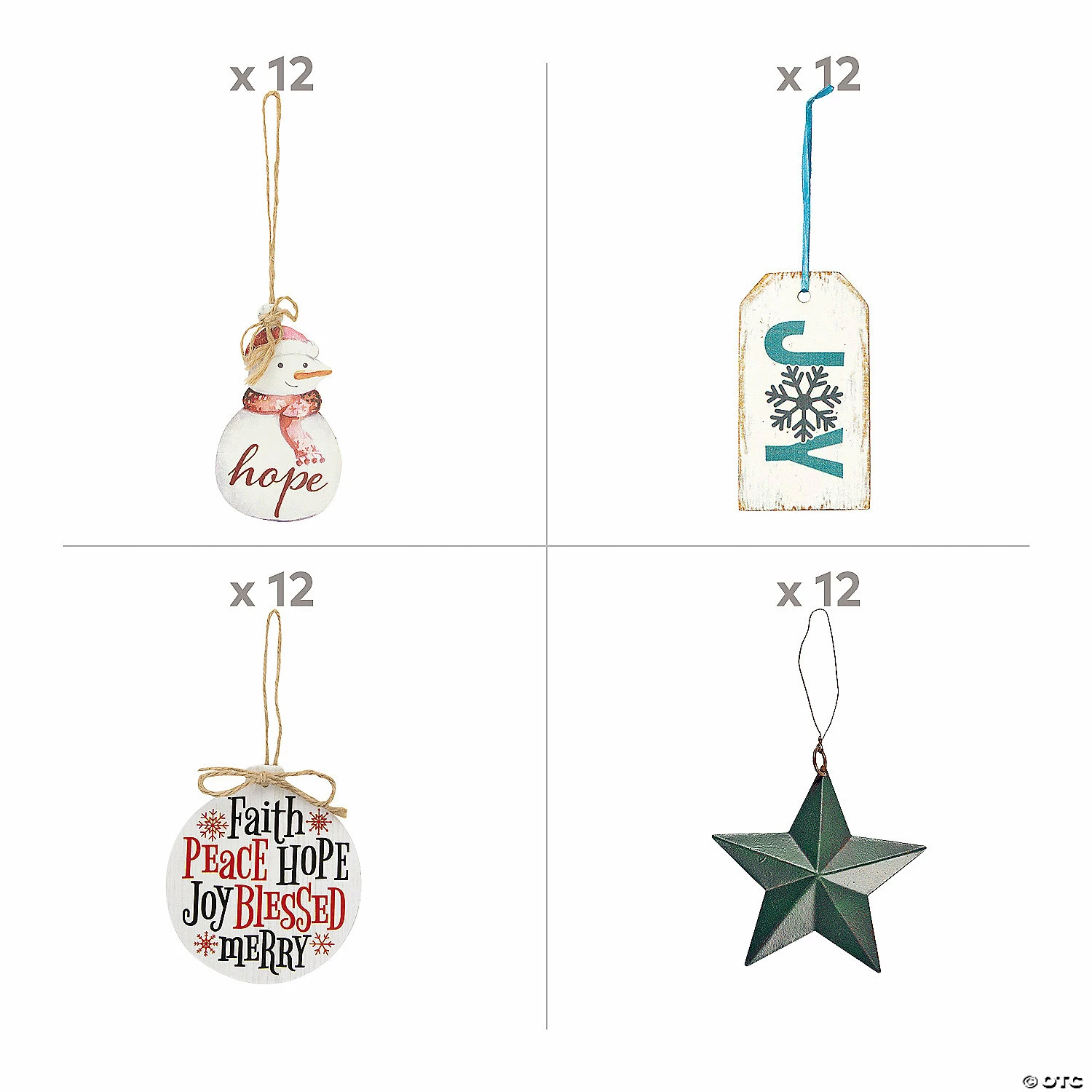 Best Pirce ๐ Faith Hope, Love & Joy Ornaments Assortment - 48 Pc. ๐ - Image 2