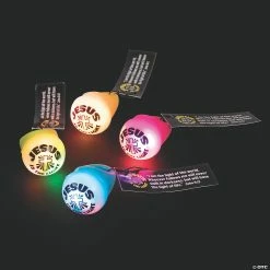 Cheap 🔔 Flashing Jesus is the Light Rings with Card for 12 ⌛