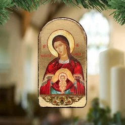 Cheap 🌟 G. Debrekht Blessed Virgin Mary Life-giving Religious Christian Sacred Icon Ornament Inspirational Icon Decor ⭐