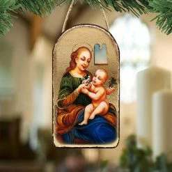 Deals ⌛ G. Debrekht Madonna And Child Religious Christian Sacred Icon Ornament Inspirational Icon Decor 🎉