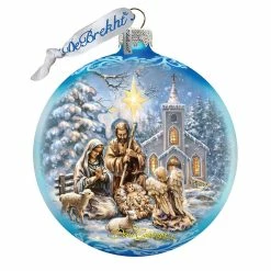 Best Pirce 😍 G. Debrekht Nativity at the Chapel Glass Ornament Limited Edition by D. Gelsinger Nativity Holiday Decor 🥰