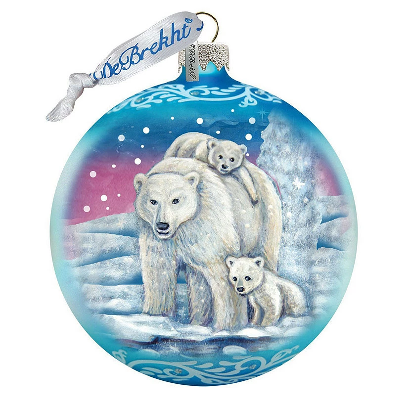 Buy โ G. Debrekht Polar Family Ball Glass Ornament Wildlife Holiday Decor ๐
