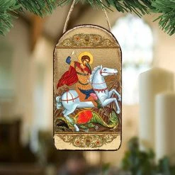 Cheap 😍 G. Debrekht Saint George Religious Orthodox Sacred Icon Ornament Inspirational Icon Decor 🔔